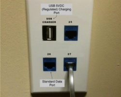 Charging faceplate without cost of POE switch. No nearby 120VAC source.